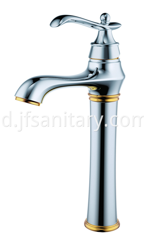 Chrome brass single lever bathroom basin faucet tall